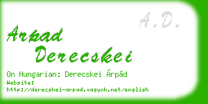 arpad derecskei business card