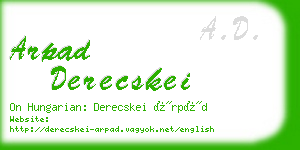 arpad derecskei business card